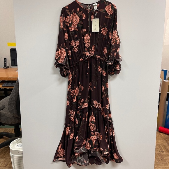 NWT Johanna Ortiz H&M‎ Collaboration Red Carpet floral Dress Sz Small - Picture 3 of 16